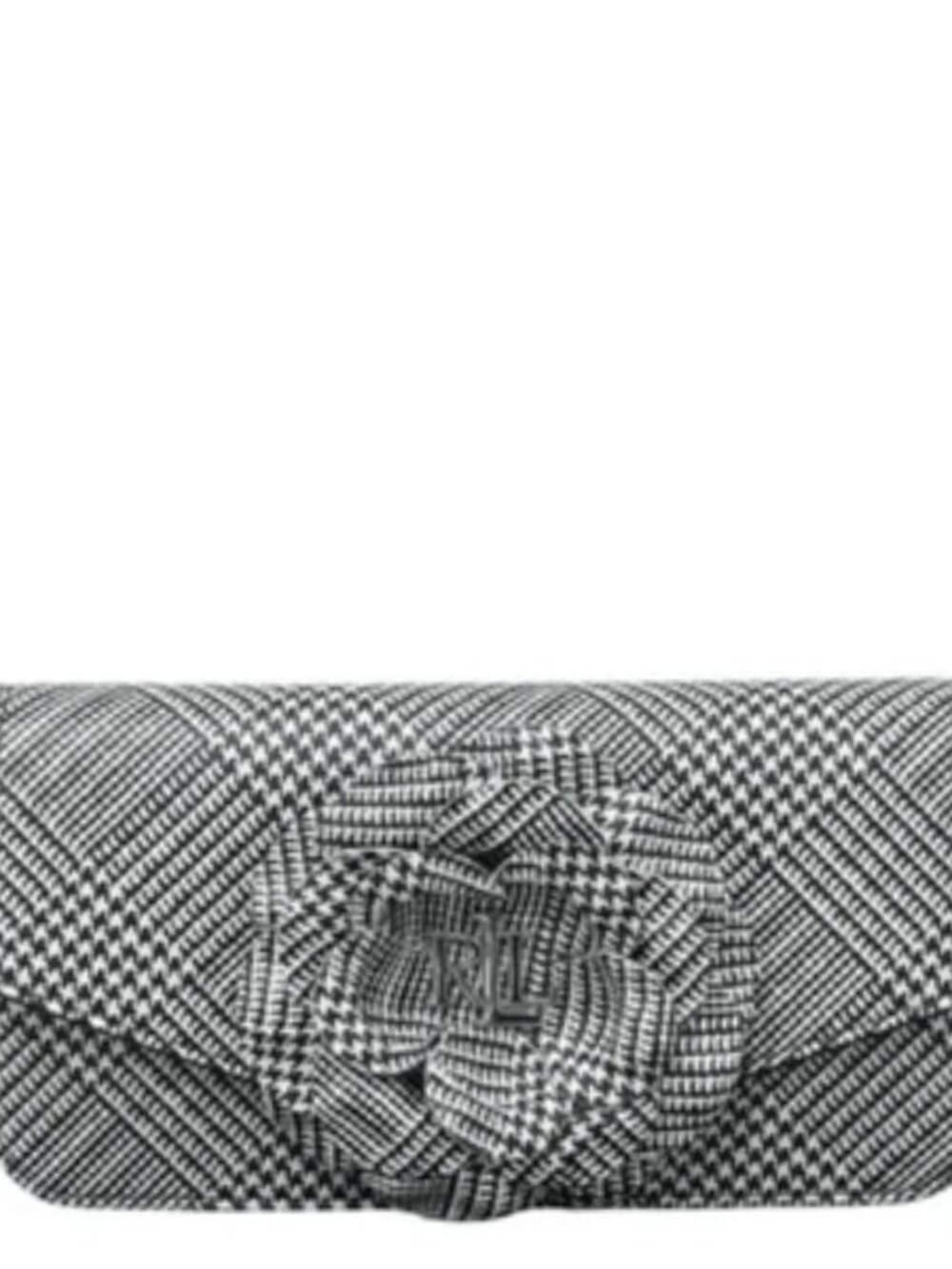 Ralph Lauren Sawyer Small Clutch – Glen Plaid, Silver (Pre-Owned)